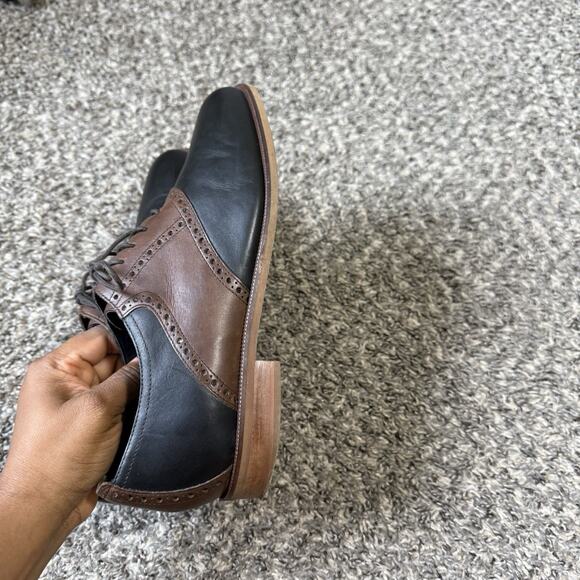 Cole Haan Carter Saddle Oxford Men\'s Size 9 M Wingtip Derby Shoes Black Brown main image 7